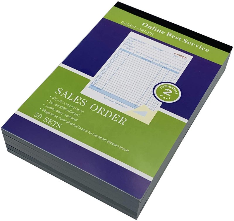 MegaDeal 20 Pack Large Sales Order Book Receipt Invoice Duplicate Carbon Copy 50 Sets 5.5" X 8"5 - Image 3